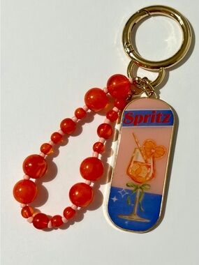 a new day Orange Beaded Spritz Keychain/bag charm